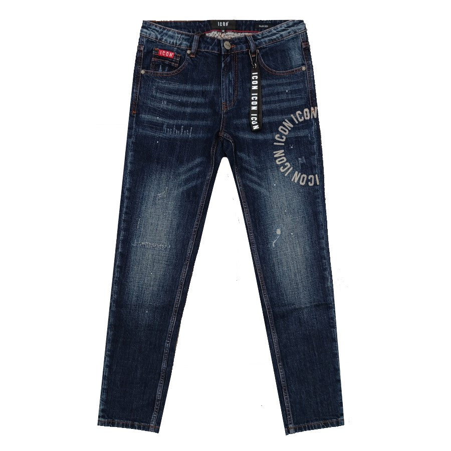 Icon Denim Slim Fit Abrasioni Uomo
