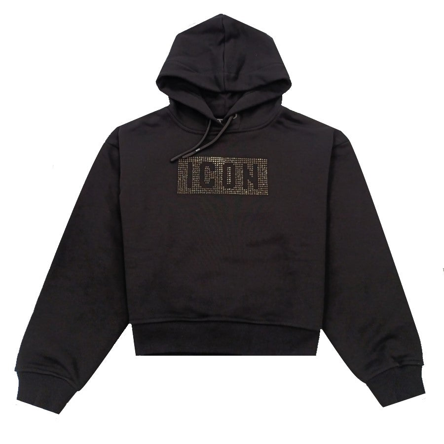 Icon Logo Glitter Crop Hoodie Junior