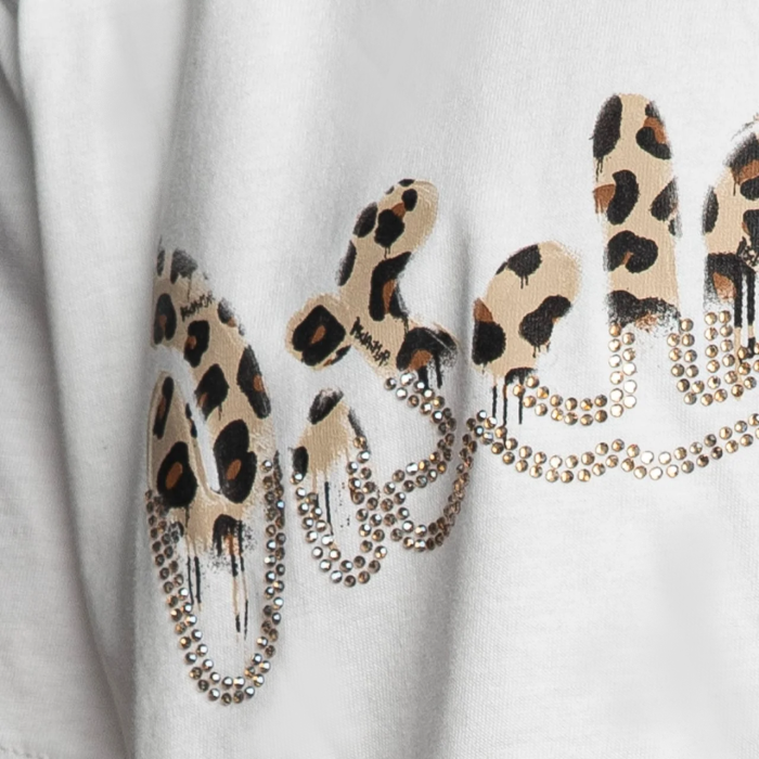 Disclaimer Animal Logo Glitter T-Shirt Junior
