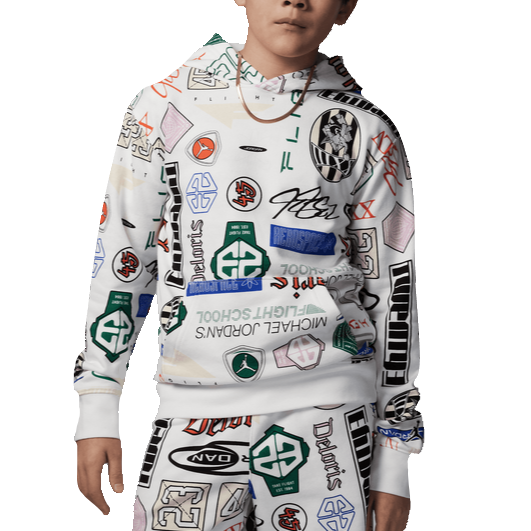 Jordan All Over Print Hoodie Junior