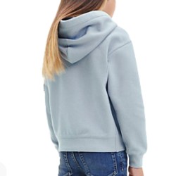 Calvin Klein JeansBadge Textured Hoodie Iceland Blue Junior IB0IB01527-DAR