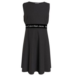 Calvin Klein Jeans Logo Tape Sleeveless Dres Black Junior