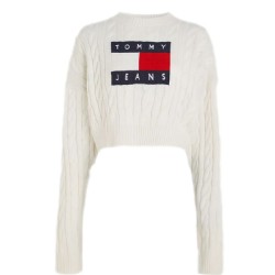 Tommy Hilfiger Jeans Pullover Crop White