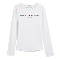 Tommy Hilfiger Logo Long Sleeve T-Shirt White Junior KG0KG05247-YBR