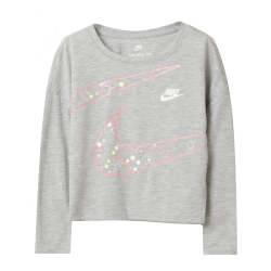 Nike T-shirt Long Logo Light Grey Kids 36J907-GAK