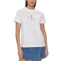 Calvin Klein Jeans T-shirt Logo Irridesente White