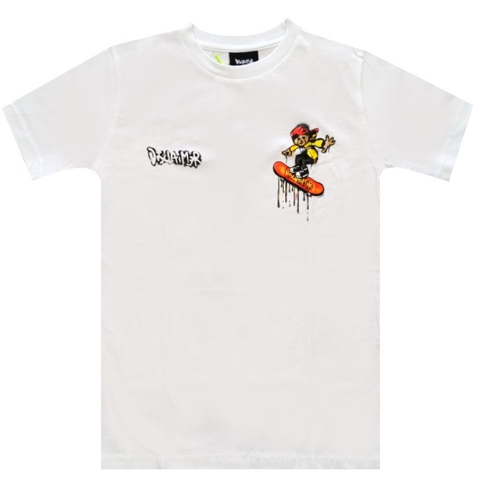 Disclaimer Retro Logo Skate Bear T-Shirt Junior