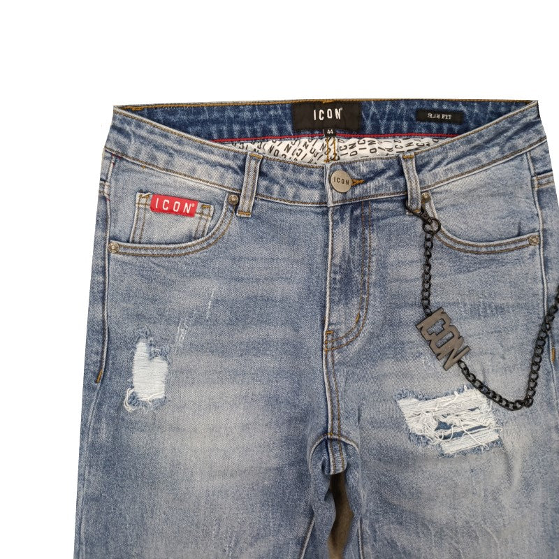 Icon Slim Fit Denim Rotture Uomo