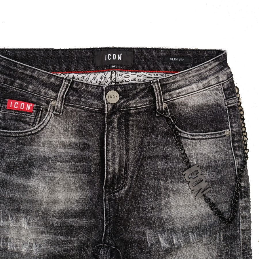 Icon Denim Slim Fit Abrasioni Uomo