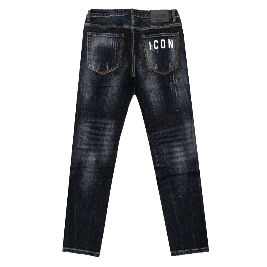 Icon Slim Fit Denim Rotture Uomo