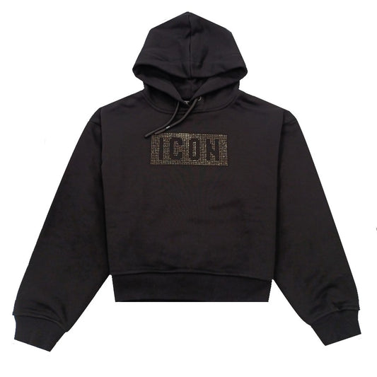 Icon Logo Glitter Crop Hoodie Junior
