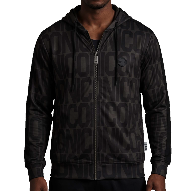 Icon All Over Print Full Zip Hoodie Uomo