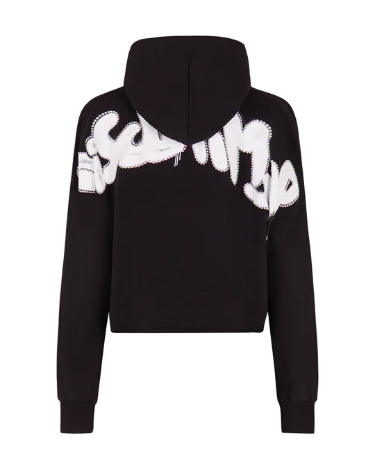 Disclaimer Felpa Crop Strass Donna