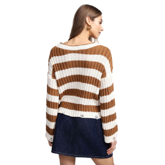 Please Maglione Righe Destroyed