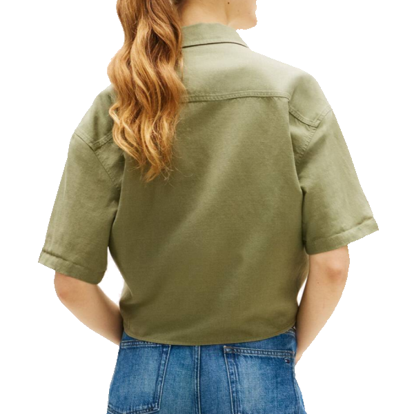 Tommy Jeans Essential Linen Crop T-Shirt Donna