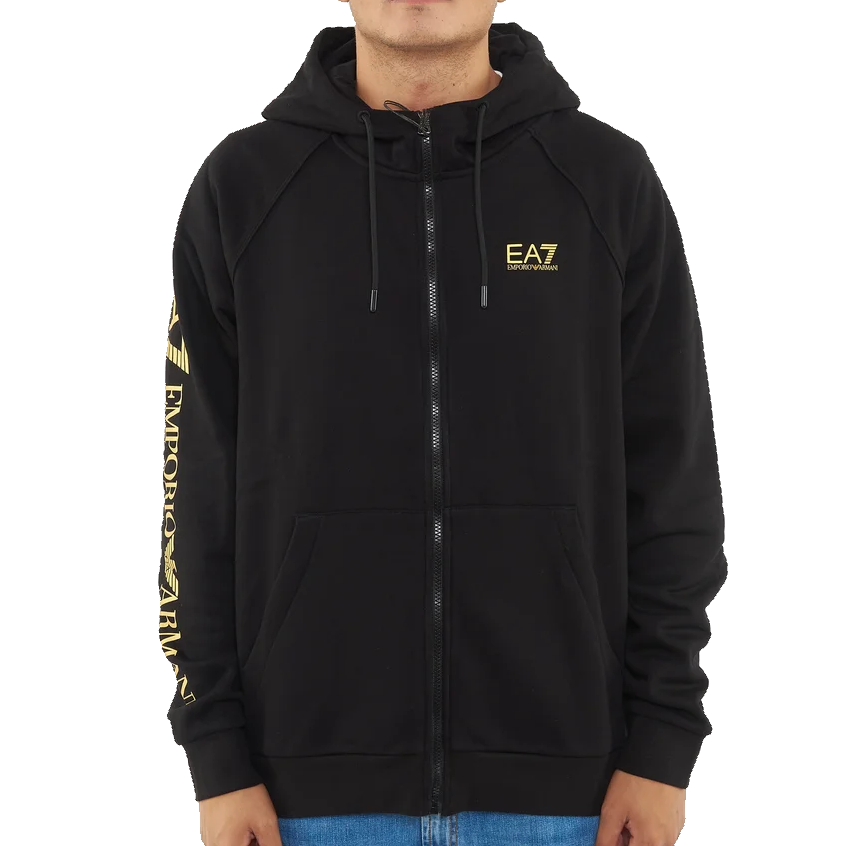 EA7 Logo Series Full Zip Hoodie Uomo
