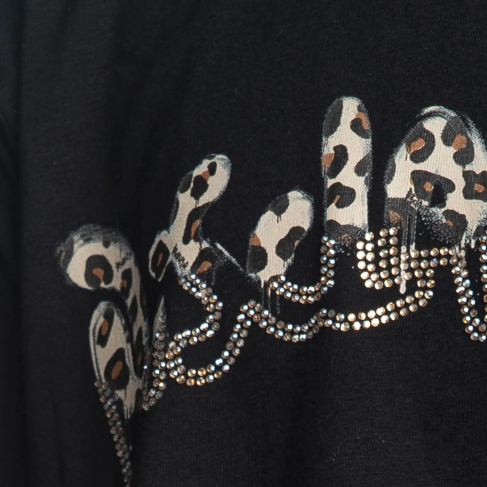Disclaimer Animal Logo Glitter T-Shirt Junior