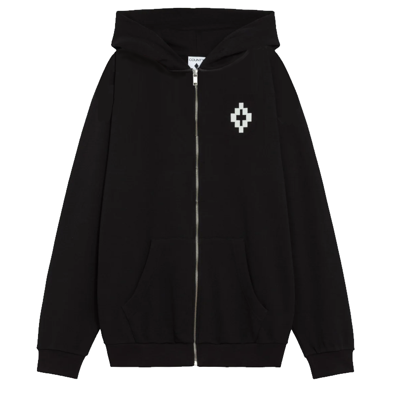 County Of Milan Basic Logo Full Zip Hoodie Uomo