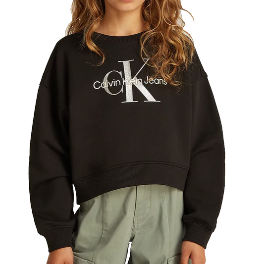 Calvin Klein Jeans Glitter Monologo Crew Junior