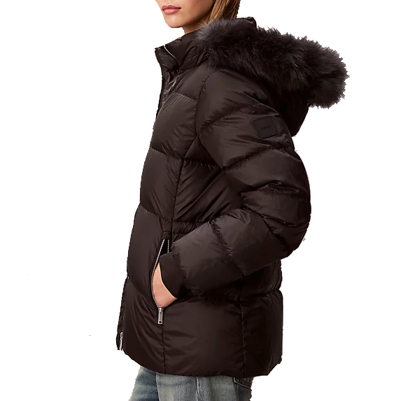 Calvin Klein Down Jacket With Fur Donna