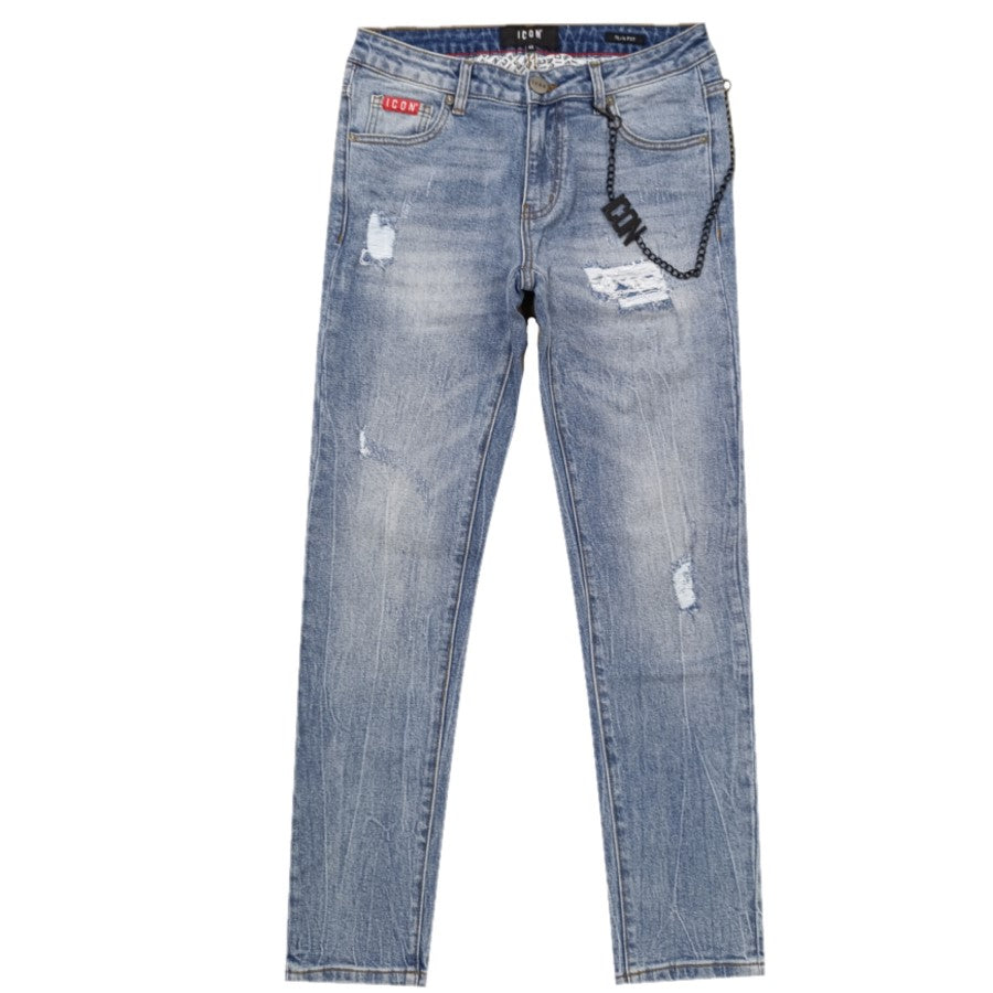 Icon Slim Fit Denim Rotture Uomo