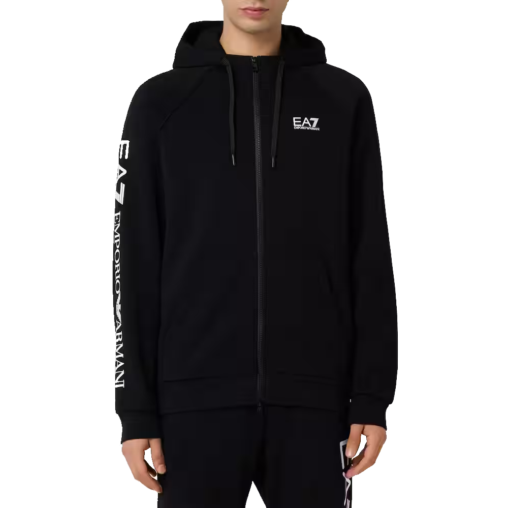 EA7 Logo Series Full Zip Hoodie Uomo