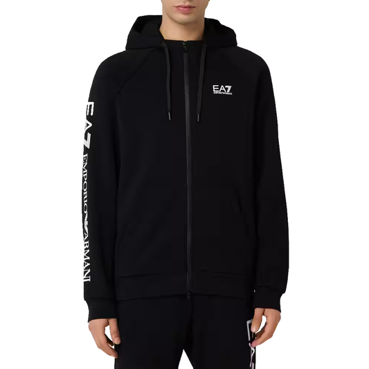 EA7 Logo Series Full Zip Hoodie Uomo